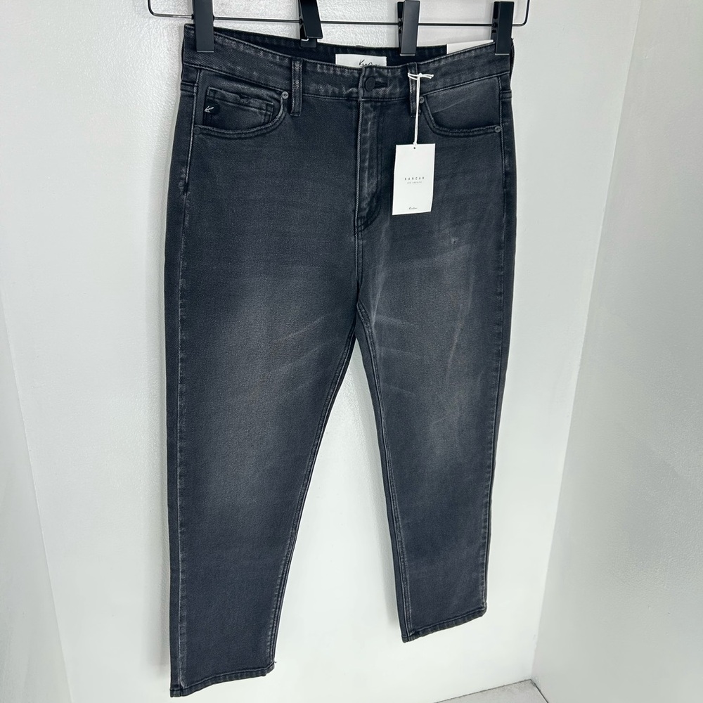 Kancan NWT Washed Black High Rise Mom Jeans Size 11/29 Stretch Denim 32x27 *READ - Picture 3 of 16